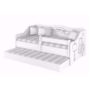 Dvojitá dětská postel LULU 160x80 cm Bílá Medvídek Pú