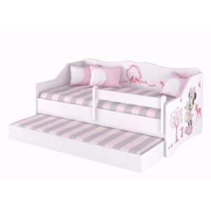 Dvojitá dětská postel LULU 160x80 cm Minnie Zvířátka