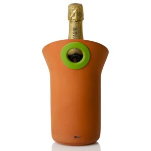 Chladící nádoba na láhev vína ROMA, zelený úchyt - AdHoc
