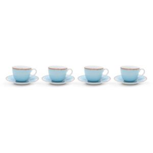 Set/4 Espresso Cups & Saucers modrá 8718924026847