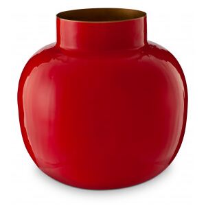 Kulatá kovová váza BB červená, 25 cm
