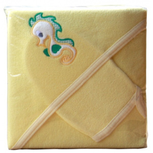 Froté ručník - Scarlett s kapucí - žlutá