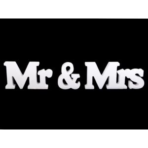 Dřevěná dekorace Mr a Mrs