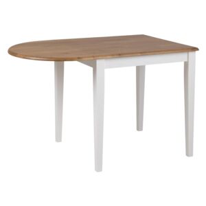 SCANDI Bílý dřevěný rozkládací odkládací stolek Frisbe 115 x 75 cm