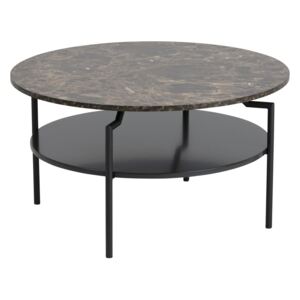 SCANDI Hnědý mramorový konferenční stolek Stephan 80 cm