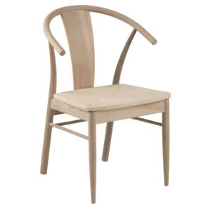 SCANDI Přírodní dřevěná jídelní židle Vega s pleteným sedákem