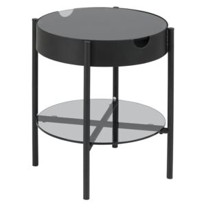 SCANDI Černý skleněný konferenční stolek Lipton 45 cm