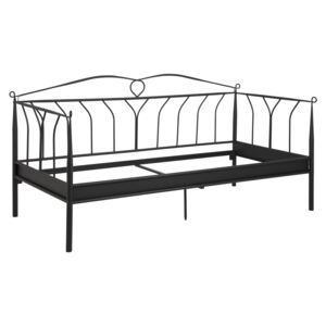 SCANDI Černá kovová postel Liben 90x200 cm