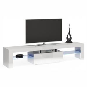 EmaHome Televizní stolek s úložným prostorem DEKO 160 - bílý lesk