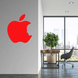 GLIX Apple Jobs - samolepka na zeď Červená 60x50 cm