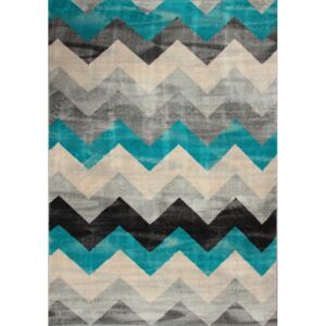 Balta Kusový koberec SHOW/SOFT 4875 šedý / tyrkysový 133 x 190