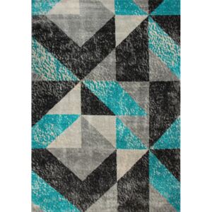 Balta Kusový koberec SHOW/SOFT 4927 šedý / tyrkysový 60 x 100