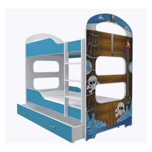 Patrová postel DOMINIK 2 s úložným prostorem, Pirátská loď