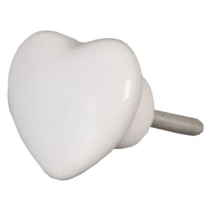 Úchytka bílé srdce - 4*4 cm