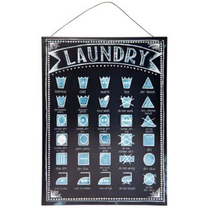 Nástěnná černá plechová cedule Laundry - 22*30 cm