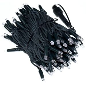 Seizis Řetěz 100LED - 10m, 90 teplá + 10 bílá blikající, černý kabel