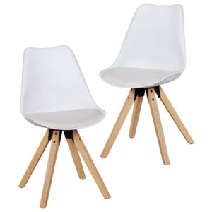 Brüxxi Jídelní židle Otto (SET 2 ks), bílá bílá / dub