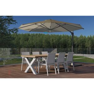 Zumm Garden Furniture® Zahradní hliníková souprava BILBAO - LEON teak světle šedá