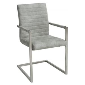Inviro Jídelní židle VILAR, kamenná šedá/nerezová podnož