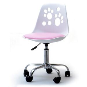 Medo Dětská kancelářská židle FOOT bílo růžová