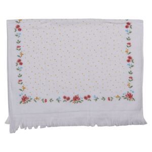 Kuchyňský froté ručník s květy a puntíky - 40*66 cm