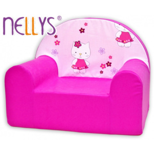 NELLYS Dětské křesílko/pohovečka Nellys ® - Kitty kočička, růžové