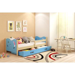 Dětská postel Miko 1 borovice/modrá - 190x80