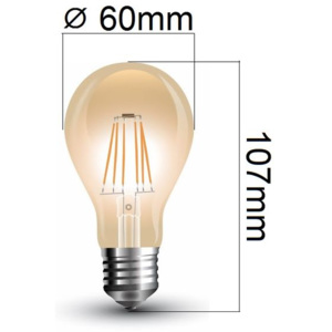 Retro LED žárovka E27 4W 350lm extra teplá, filament, ekvivalent 35W