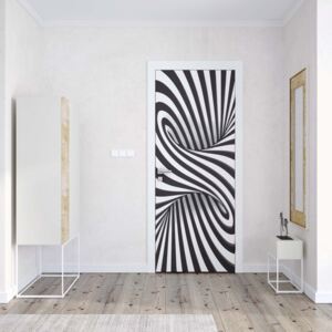 GLIX Fototapeta na dveře - 3D Black And White Twister | 91x211 cm