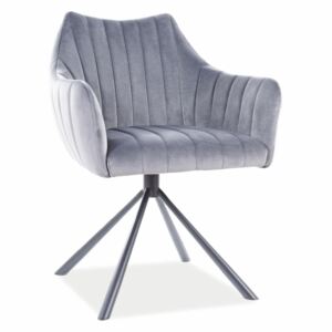 Jídelní židle otočná - AGAVA Velvet, různé barvy na výběr Čalounění: světle šedá (Bluvel 14)