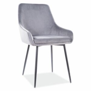 Jídelní židle - ALBI Velvet, nohy v černé barvě, různé barvy na výběr Čalounění: šedá (tap.72)