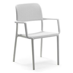 Jídelní židle Bora s opěrkami bílá