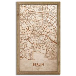 Dřevěný obraz města BERLÍN v dubovém rámu