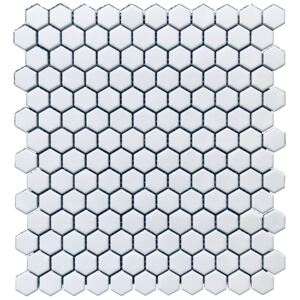 FIN Keramická mozaika bílá HEXAGON 2 Bílá Mat hexagony 2,3x2,6 (27,5x30) cm - LAMH23010