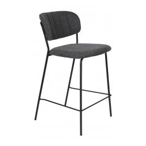 White Label Living Barová židle s područkami JOLIEN ZUIVER tmavě šedá/nohy černé