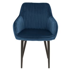 Moebel Living Modrá sametová židle Sige