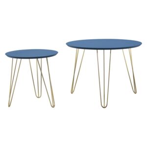 Set dvou stolků Sparks Leitmotiv (Barva- modrá, zlatá)