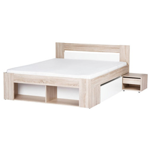 Manželská postel 160 cm s nočními stolky dub sonoma, bílá KN133