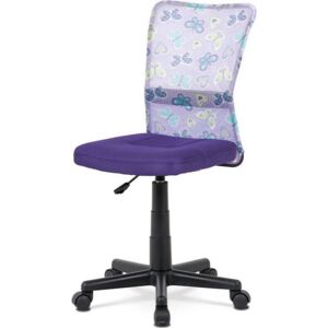 Kancelářská židle, fialová mesh, plastový kříž, síťovina motiv KA-2325 PUR Art