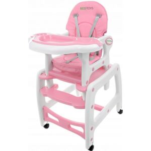 Dětská jídelní židle 3v1 Pink Ecotoys