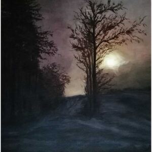 Ručně malovaný obraz Soňa Palečková - V zimě svítá pozdě