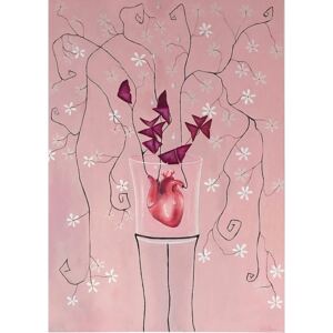 Ručně malovaný obraz Terezína Schreiner - Srdce