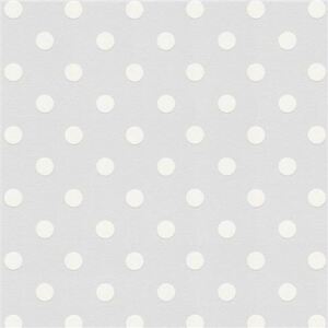 Vliesové tapety IMPOL 36336-5, rozměr 10,05 m x 0,53 m, puntíky bílé na šedém podkladu, A.S. Création