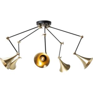 KARE DESIGN Lustr Trumpet Brass Spider 5 světel