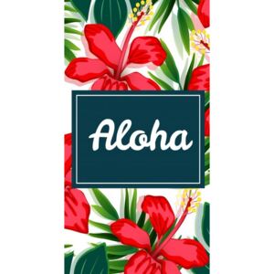 Plážový ručník s letní grafikou Aloha, 170 x 90 cm