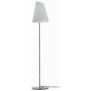 I-ERMES-PT stojací lampa lesklý chrom 1xE27 bílé sklo a červený kabel