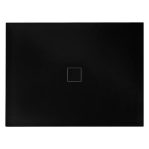 Obdélníková sprchová vanička z litého mramoru NOX UltraSlim R 14090 B (140x90x3,5 cm | černá / krytka: černá) | Besco Nox Besco 140 x 90 cm