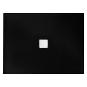 Obdélníková sprchová vanička z litého mramoru NOX UltraSlim R 14090 BW (140x90x3,5 cm | černá / krytka: bílá) | Besco Nox Besco 140 x 90 cm