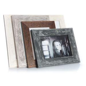 Fotorámeček dřevěný - šedo bílý - rustikální Pro velikost foto: 30x45cm, zasklení: Sklo