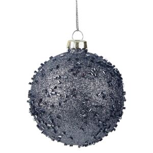 HANG ON Vánoční koule se třpytkami 8 cm - modrá